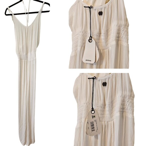 prAna Fernie Wide Leg Jumpsuit WHITE – TENCEL™ Modal | Size XL - Picture 9 of 9